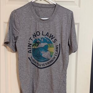Ain't No Laws Graphic Tee -Gray Short Sleeve Shirt